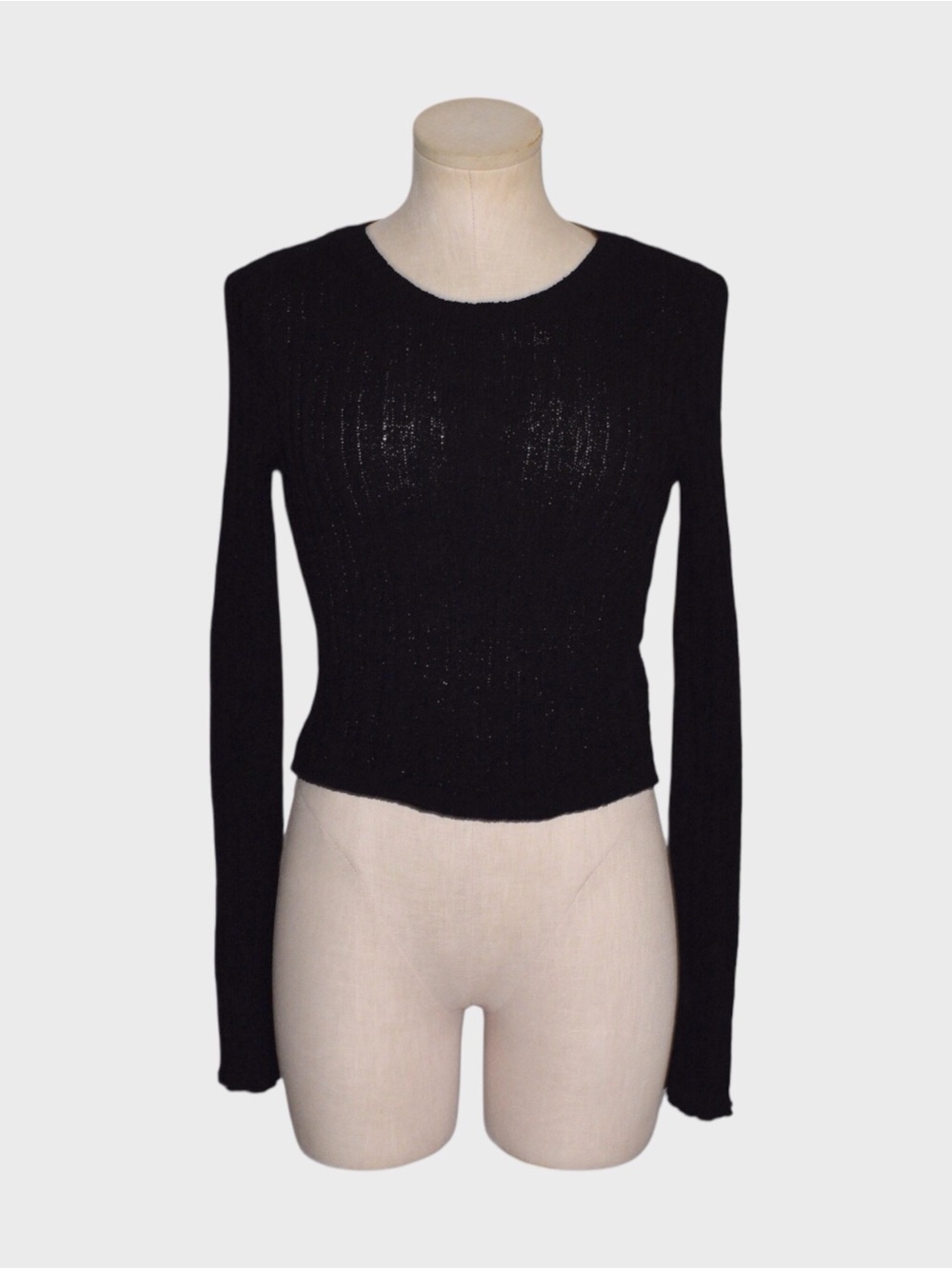 Divided H&M Ribbed Cropped Crewneck Knit Sweater